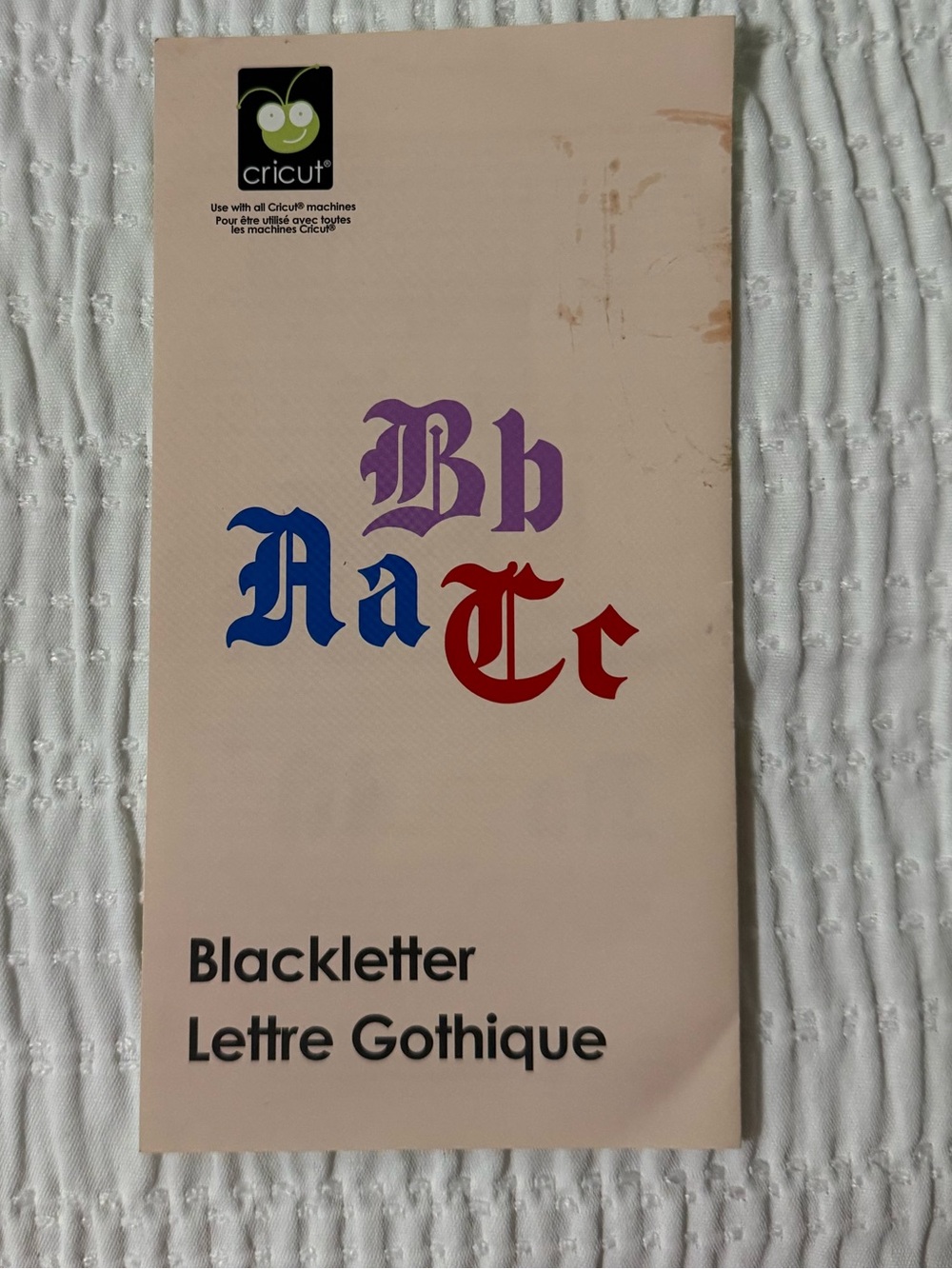 Cricut Blackletter cartridge